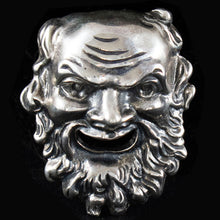 Load image into Gallery viewer, Dionysus Mask Silver Pendant - Dionysos God of Wine - Brooch Pin
