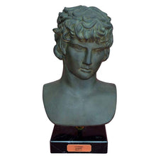 Load image into Gallery viewer, Antinous large casting stone head bust on marble base - Emperor Hadrian Rome
