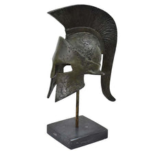 Load image into Gallery viewer, King Leonidas small bronze helmet on Marble base - 300 Spartans vs Persians