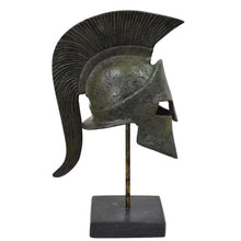 Load image into Gallery viewer, King Leonidas small bronze helmet on Marble base - 300 Spartans vs Persians