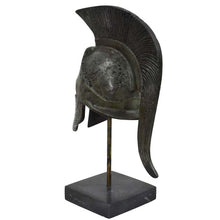Load image into Gallery viewer, King Leonidas small bronze helmet on Marble base - 300 Spartans vs Persians