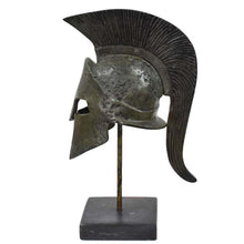 Load image into Gallery viewer, King Leonidas small bronze helmet on Marble base - 300 Spartans vs Persians