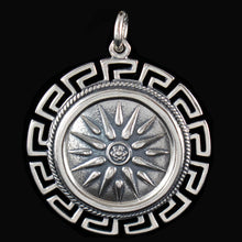 Load image into Gallery viewer, Macedonian Star Coin X-Large Pendant with Meander Design - High Quality - Vergina