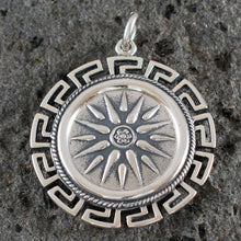 Load image into Gallery viewer, Macedonian Star Coin X-Large Pendant with Meander Design - High Quality - Vergina