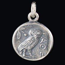 Load image into Gallery viewer, Athens Tetradrachm - Goddess Athena & Owl of Wisdom Silver Pendant