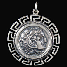 Load image into Gallery viewer, Alexander The Great Hercules X-Large Silver Coin Pendant - Meander - Macedonia King