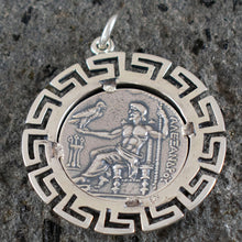 Load image into Gallery viewer, Alexander The Great Hercules X-Large Silver Coin Pendant - Meander - Macedonia King