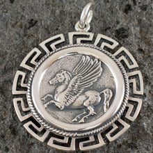 Load image into Gallery viewer, Mythical Horse Pegasus X-Large Coin Pendant - Goddess Athena - Corinth Stater