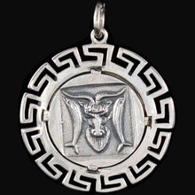 Load image into Gallery viewer, Ram's Head X-Large Silver Coin Pendant - Meander Design - Nobility - Fertility