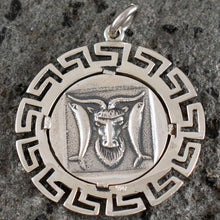 Load image into Gallery viewer, Ram's Head X-Large Silver Coin Pendant - Meander Design - Nobility - Fertility