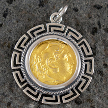 Load image into Gallery viewer, Alexander The Great Hercules Silver Coin Pendant(Gold Plated) - Macedonia King