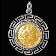 Load image into Gallery viewer, Alexander The Great Hercules Silver Coin Pendant(Gold Plated) - Macedonia King