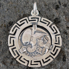 Load image into Gallery viewer, Mythical Horse Pegasus Coin Pendant With Meander - Goddess Athena - Corinth Stater