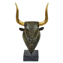 Load image into Gallery viewer, Minoan Bull Bronze Head - Minoan Art - Knossos - Ancient Crete - Museum Replica