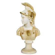Load image into Gallery viewer, Goddess Athena Alabaster aged bust - Symbol of Wisdom Strength Strategy Minerva