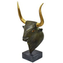 Load image into Gallery viewer, Minoan Bull Bronze Head - Minoan Art - Knossos - Ancient Crete - Museum Replica
