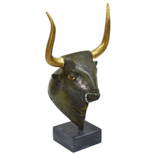 Load image into Gallery viewer, Minoan Bull Bronze Head - Minoan Art - Knossos - Ancient Crete - Museum Replica
