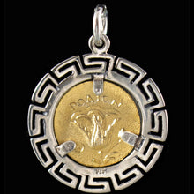 Load image into Gallery viewer, Helios Ancient Sun God Silver Pendant(Gold Plated) Meander - Rhodes Helius