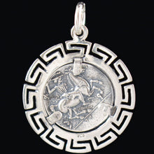 Load image into Gallery viewer, Phillip II Macedon Depicting Zeus Coin Pendant with Meander Design