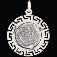 Load image into Gallery viewer, Apollo Silver Coin Pendant with Meander Design - Olympian God
