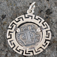 Load image into Gallery viewer, Apollo Silver Coin Pendant with Meander Design - Olympian God