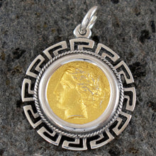 Load image into Gallery viewer, Aphrodite & Pegasus Mythical Horse Silver Coin Pendant(Gold Plated) - Venus