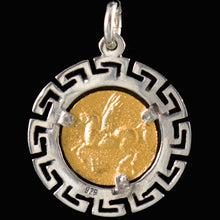 Load image into Gallery viewer, Aphrodite & Pegasus Mythical Horse Silver Coin Pendant(Gold Plated) - Venus