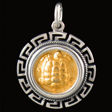 Load image into Gallery viewer, Aegina Land Tortoise Coin Pendant (Gold Plated) - Turtle - Longevity Protection