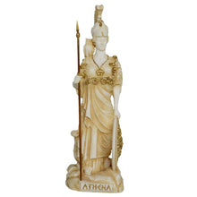 Load image into Gallery viewer, Goddess Athena Alabaster aged statue - Symbol of Wisdom Strength Strategy - Minerva