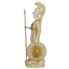 Load image into Gallery viewer, Goddess Athena Alabaster aged statue - Symbol of Wisdom Strength Strategy - Minerva