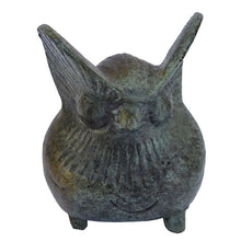 Load image into Gallery viewer, Big eared mini bronze Owl statue - Goddess Athena symbol of wisdom