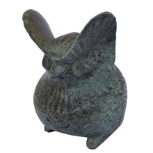 Load image into Gallery viewer, Big eared mini bronze Owl statue - Goddess Athena symbol of wisdom