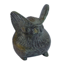 Load image into Gallery viewer, Big eared mini bronze Owl statue - Goddess Athena symbol of wisdom