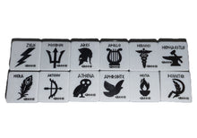 Load image into Gallery viewer, Gods of Olympus 12 gods marble printed symbols magnets with real marble set
