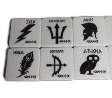 Load image into Gallery viewer, Gods of Olympus 12 gods marble printed symbols magnets with real marble set