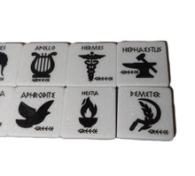 Load image into Gallery viewer, Gods of Olympus 12 gods marble printed symbols magnets with real marble set
