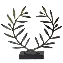 Load image into Gallery viewer, Olive Wreath on Marble Base - Ancient Olympic Games Prize - Pure Bronze Kotinos