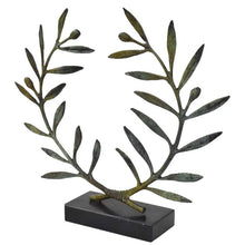 Load image into Gallery viewer, Olive Wreath on Marble Base - Ancient Olympic Games Prize - Pure Bronze Kotinos
