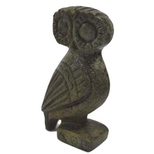 Load image into Gallery viewer, Owl of Athens small bronze flat statue - Goddess Athena symbol of wisdom