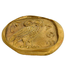 Load image into Gallery viewer, Owl of Wisdom Bronze Desk Presse Papier - Paperweight - Goddess Athena symbol
