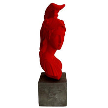 Load image into Gallery viewer, Goddess Athena Red Bust - Symbol of Wisdom Strength Strategy