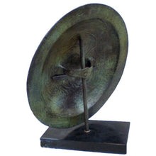 Load image into Gallery viewer, Bronze small shield with Owl of Wisdom - Warrior Goddess Athena symbol
