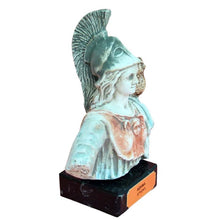 Load image into Gallery viewer, Goddess Athena with her Owl small head bust on marble base - Symbol of Wisdom
