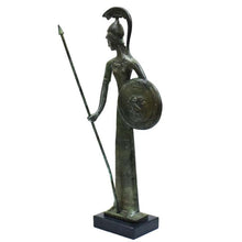 Load image into Gallery viewer, Goddess Athena with shield bronze figure - Symbol of Wisdom Strength Strategy