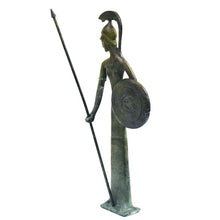 Load image into Gallery viewer, Goddess Athena with shield bronze figurine - Symbol of Wisdom Strength Strategy