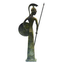 Load image into Gallery viewer, Goddess Athena with shield bronze figurine - Symbol of Wisdom Strength Strategy