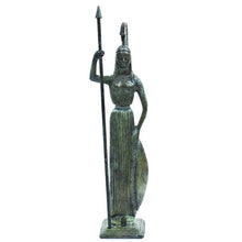 Load image into Gallery viewer, Goddess Athena with shield bronze statue figurine - Symbol of Wisdom Strategy