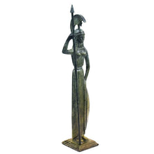 Load image into Gallery viewer, Goddess Athena with shield bronze statue figurine - Symbol of Wisdom Strategy