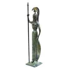Load image into Gallery viewer, Goddess Athena with shield bronze statue figurine - Symbol of Wisdom Strategy