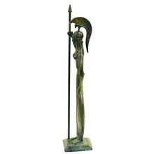Load image into Gallery viewer, Goddess Athena with shield bronze statue figurine - Symbol of Wisdom Strategy